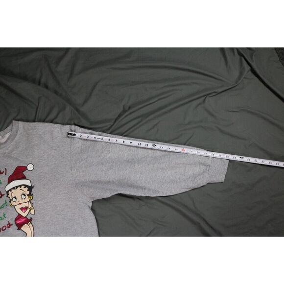 Betty Boop Sweatshirt M/L Gray Dear Santa Holiday Vintage Christmas - Picture 9 of 9